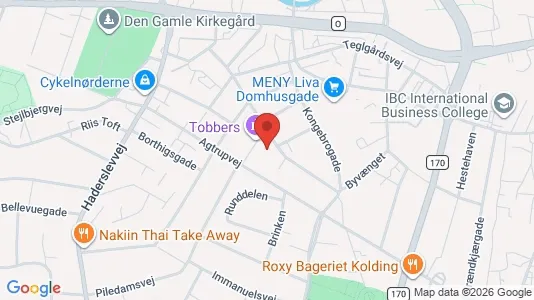 Andelsboliger til salg i Kolding - kort over placeringen