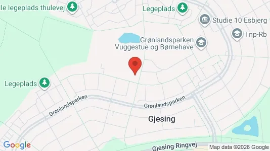 Andelsboliger til salg i Esbjerg N - kort over placeringen