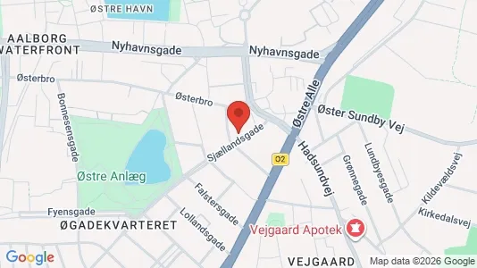 Andelsboliger til salg i Aalborg Centrum - kort over placeringen