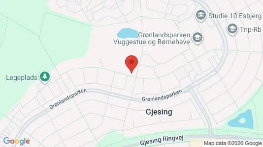 Andelsboliger til salg i Esbjerg N - kort over placeringen