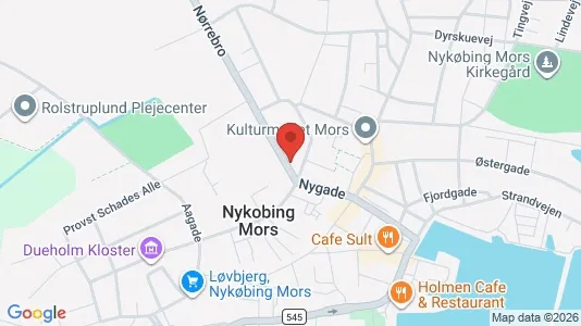 Andelsboliger til salg i Nykøbing Mors - kort over placeringen