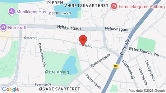 Andelsboliger til salg i Aalborg Centrum - kort over placeringen