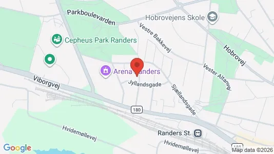 Andelsboliger til salg i Randers C - kort over placeringen
