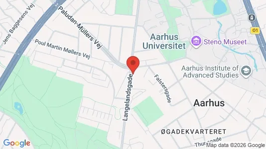 Andelsboliger til salg i Århus C - kort over placeringen