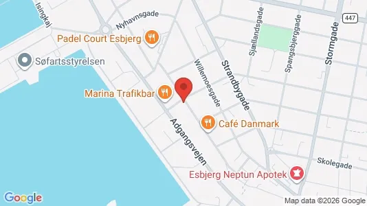 Andelsboliger til salg i Esbjerg Centrum - kort over placeringen