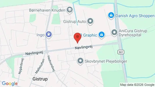 Andelsboliger til salg i Gistrup - kort over placeringen