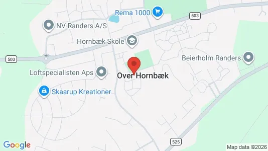 Andelsboliger til salg i Randers NV - kort over placeringen