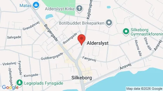 Andelsboliger til salg i Silkeborg - kort over placeringen