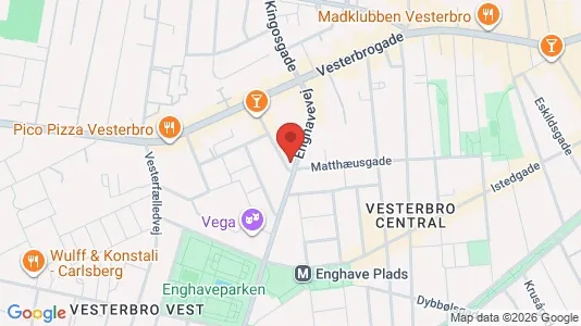 Andelsboliger til salg i Vesterbro - kort over placeringen