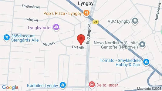 Andelsboliger til salg i Kongens Lyngby - kort over placeringen