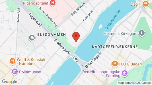 Andelsboliger til salg i Østerbro - kort over placeringen