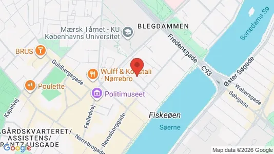 Andelsboliger til salg i Nørrebro - kort over placeringen