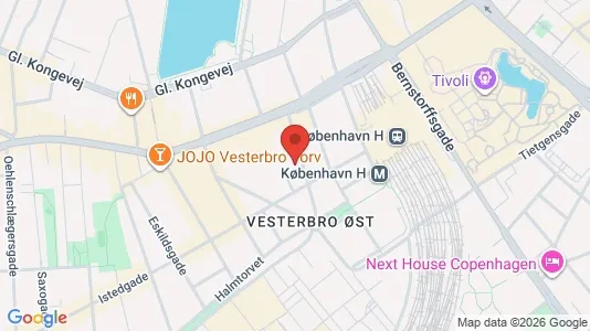 Andelsboliger til salg i Vesterbro - kort over placeringen