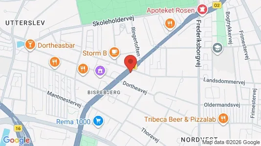 Andelsboliger til salg i København NV - kort over placeringen