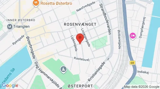 Andelsboliger til salg i Østerbro - kort over placeringen