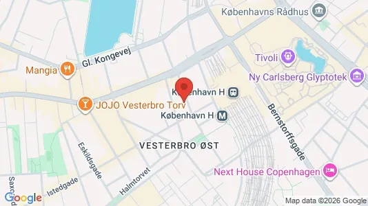 Andelsboliger til salg i Vesterbro - kort over placeringen