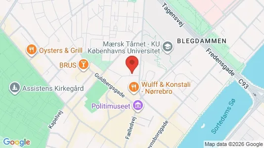 Andelsboliger til salg i Nørrebro - kort over placeringen