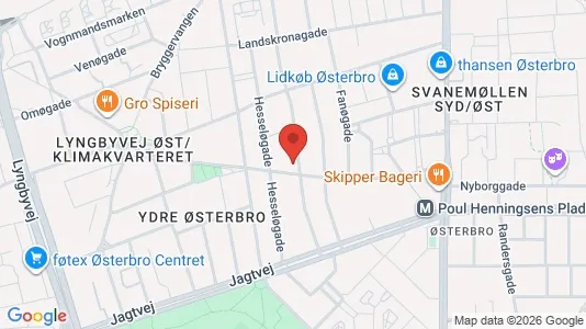 Andelsboliger til salg i Østerbro - kort over placeringen