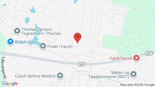 Andelsboliger til salg i Farum - kort over placeringen