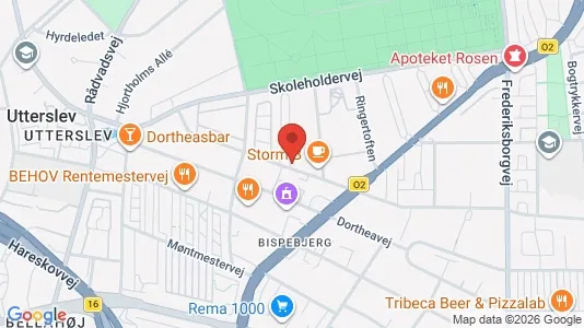 Andelsboliger til salg i København NV - kort over placeringen