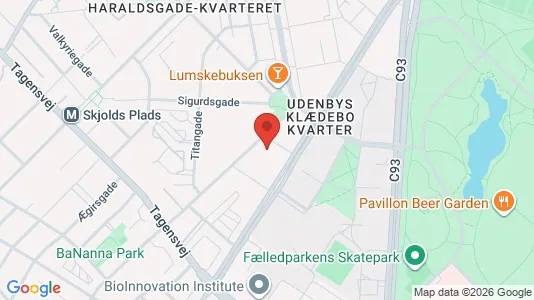 Andelsboliger til salg i Nørrebro - kort over placeringen