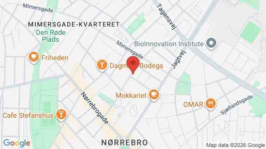 Andelsboliger til salg i Nørrebro - kort over placeringen