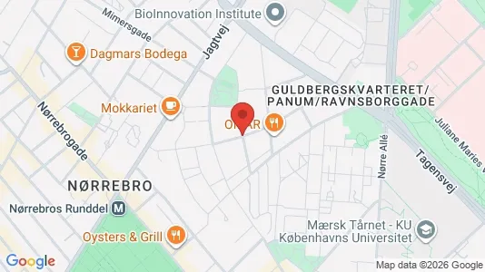 Andelsboliger til salg i Nørrebro - kort over placeringen