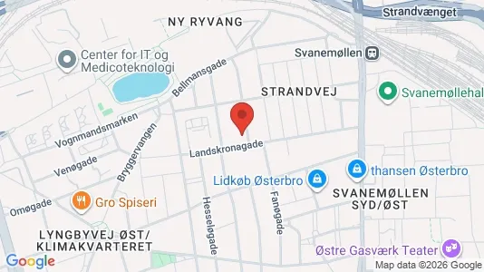 Andelsboliger til salg i Østerbro - kort over placeringen