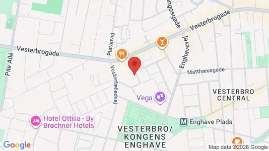 Andelsboliger til salg i Vesterbro - kort over placeringen