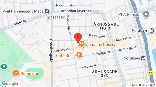 Andelsboliger til salg i Østerbro - kort over placeringen
