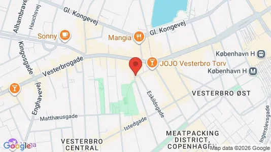 Andelsboliger til salg i Vesterbro - kort over placeringen