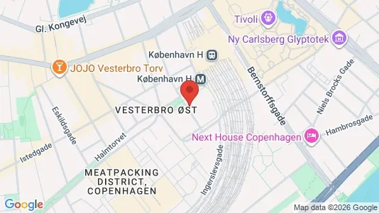 Andelsboliger til salg i Vesterbro - kort over placeringen