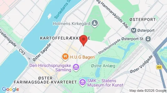 Andelsboliger til salg i Østerbro - kort over placeringen