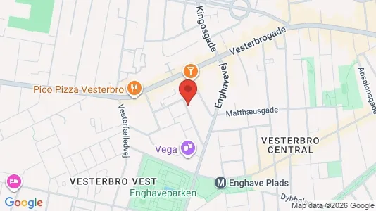 Andelsboliger til salg i Vesterbro - kort over placeringen