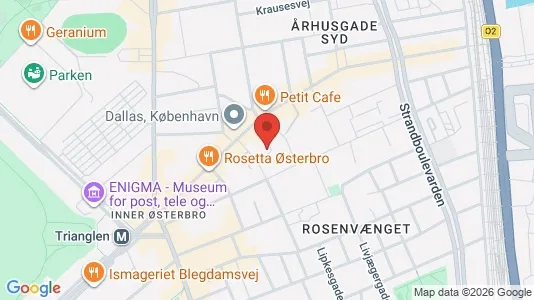 Andelsboliger til salg i Østerbro - kort over placeringen