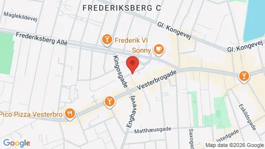 Andelsboliger til salg i Vesterbro - kort over placeringen