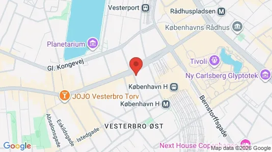 Andelsboliger til salg i Vesterbro - kort over placeringen