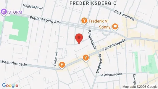 Andelsboliger til salg i Frederiksberg C - kort over placeringen