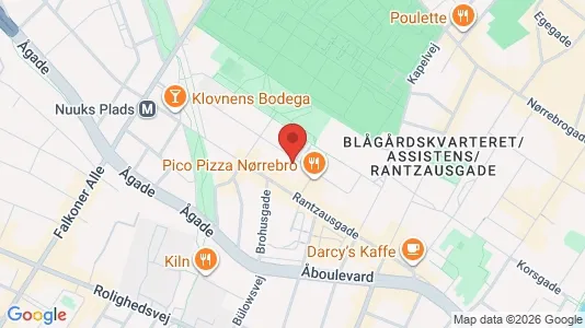 Andelsboliger til salg i Nørrebro - kort over placeringen