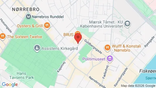 Andelsboliger til salg i Nørrebro - kort over placeringen