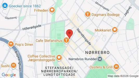 Andelsboliger til salg i Nørrebro - kort over placeringen