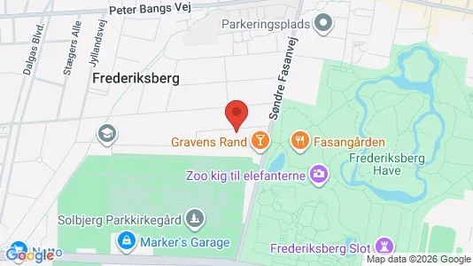 Andelsboliger til salg i Frederiksberg - kort over placeringen