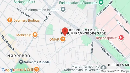 Andelsboliger til salg i Nørrebro - kort over placeringen