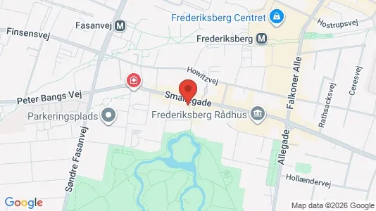 Andelsboliger til salg i Frederiksberg - kort over placeringen