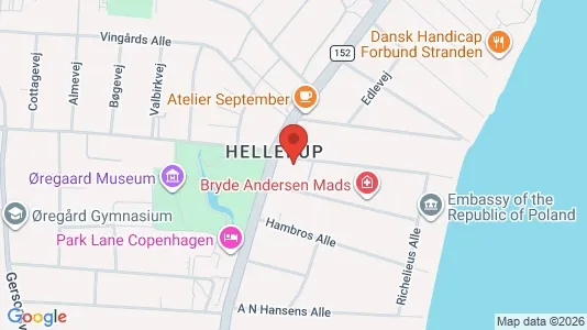 Andelsboliger til salg i Hellerup - kort over placeringen
