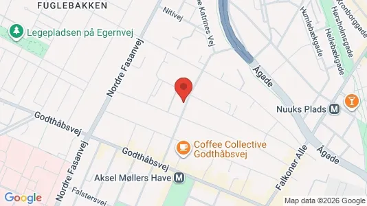 Andelsboliger til salg i Frederiksberg - kort over placeringen
