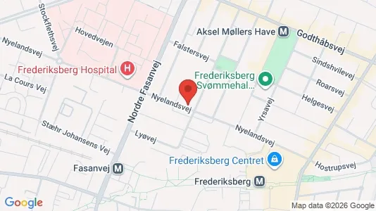 Andelsboliger til salg i Frederiksberg - kort over placeringen