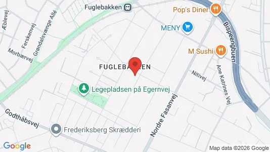 Andelsboliger til salg i Frederiksberg - kort over placeringen