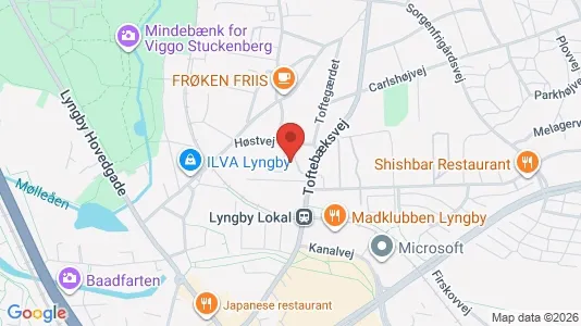 Andelsboliger til salg i Kongens Lyngby - kort over placeringen