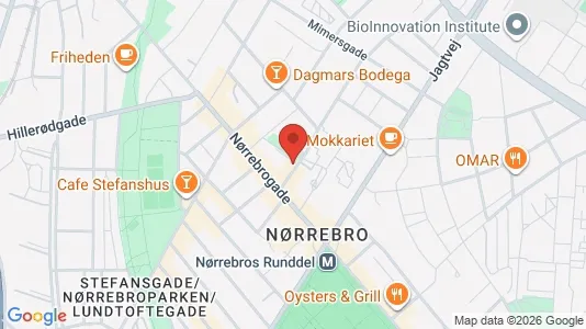 Andelsboliger til salg i Nørrebro - kort over placeringen